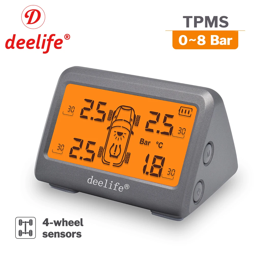 

Solar TPMS Sensor Car Tire Pressure Monitoring System for 4 Wheel Tyre TMPS