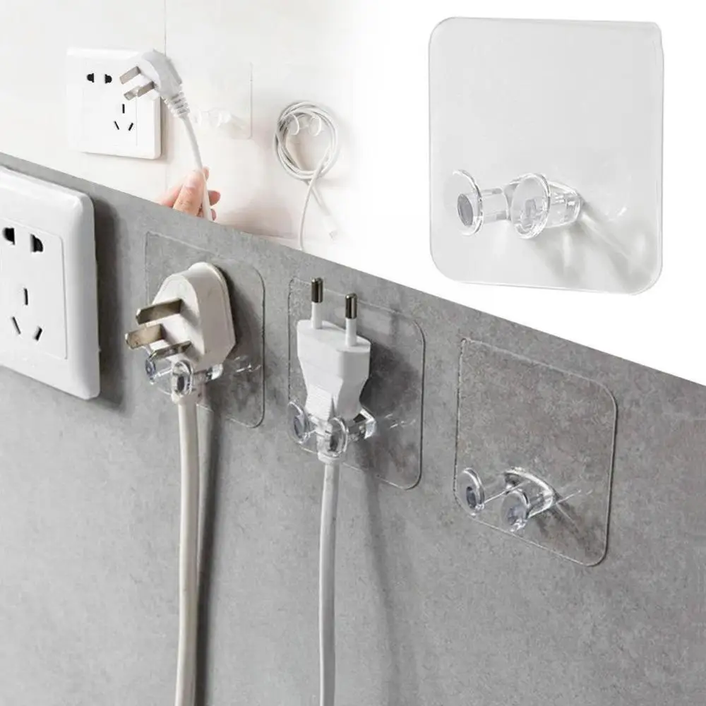 

5pcs Wall Storage Hook Punch-free Power Plug Socket Kitchen Office Bedroom Wall Stealth Hanger Adhesive Hook Storage Holder P8M3