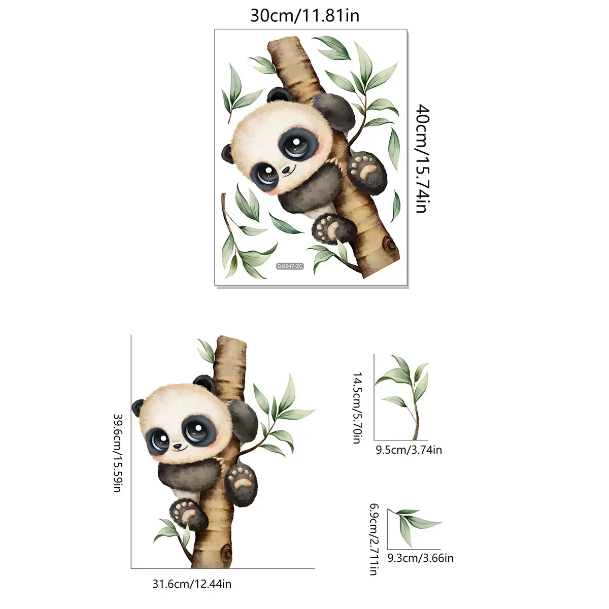 

Зеркальные наклейки с пандой DUTRIEUX