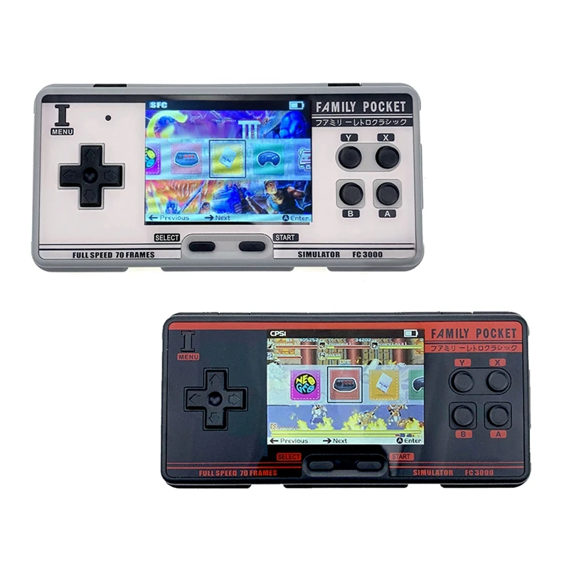 1 PCS FC3000 Classic Retro Handheld Game Console 4000+ Games Video Game Player IPS Screen Game Console Best Gift Gray