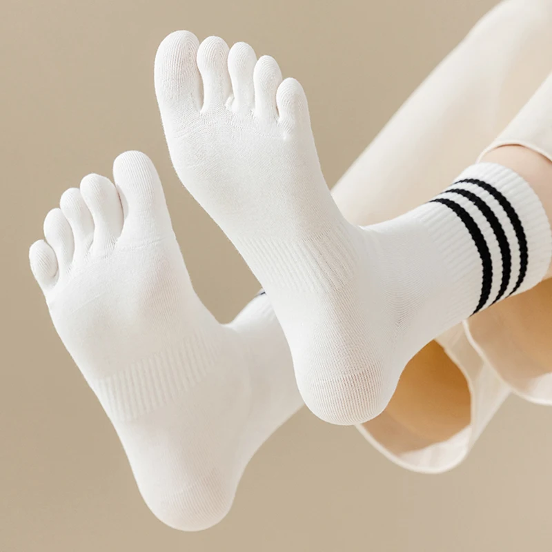 4 Pairs Finger socks Men's combed cotton split toe boneless suture deodorant sweat absorbing Japanese pure five toe socks