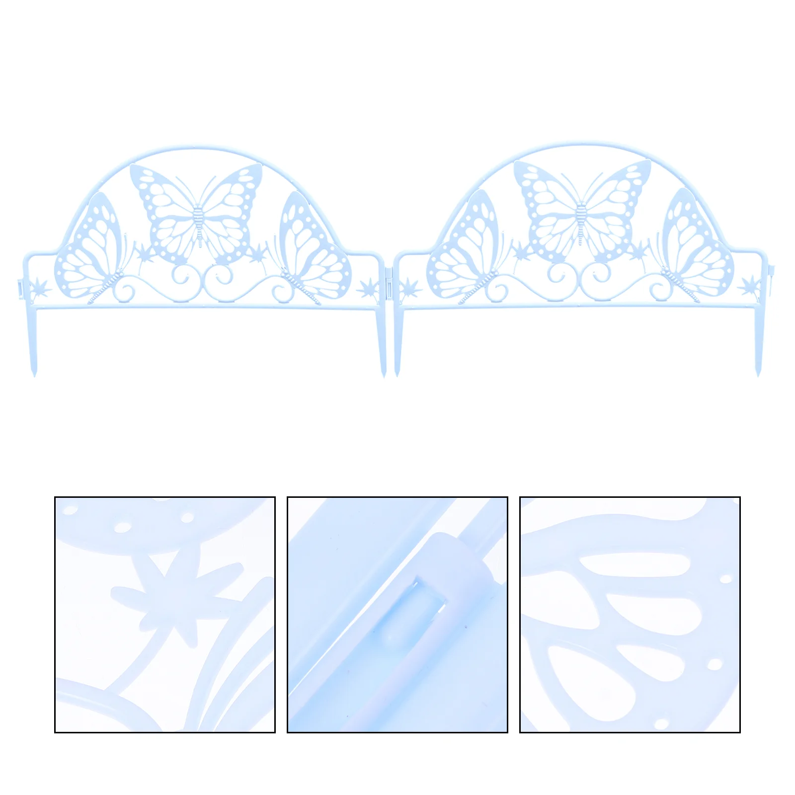 

4 PCS Outdoor Fence Small Garden Landscape 47X22CM Ornament Plastic Border Patio Adornment