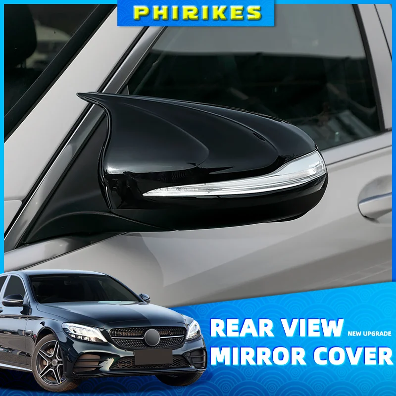 Черные боковые зеркальные колпачки для Mercedes Benz W205 W222 W213 W238 X205 X253 C217 W463 C253 W253 покрытие C S GLC E G класс AMG