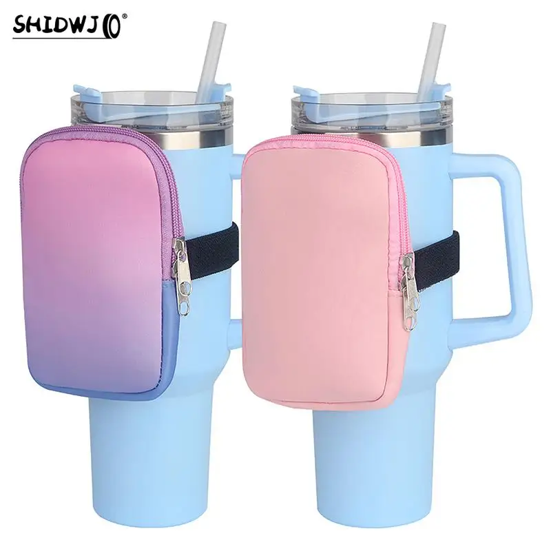 

Neoprene Water Bottle Pouch Solid Leopard Color for Tumblers 20oz 30oz 40oz Mugs Cups with Adjustable Strap for Card Key