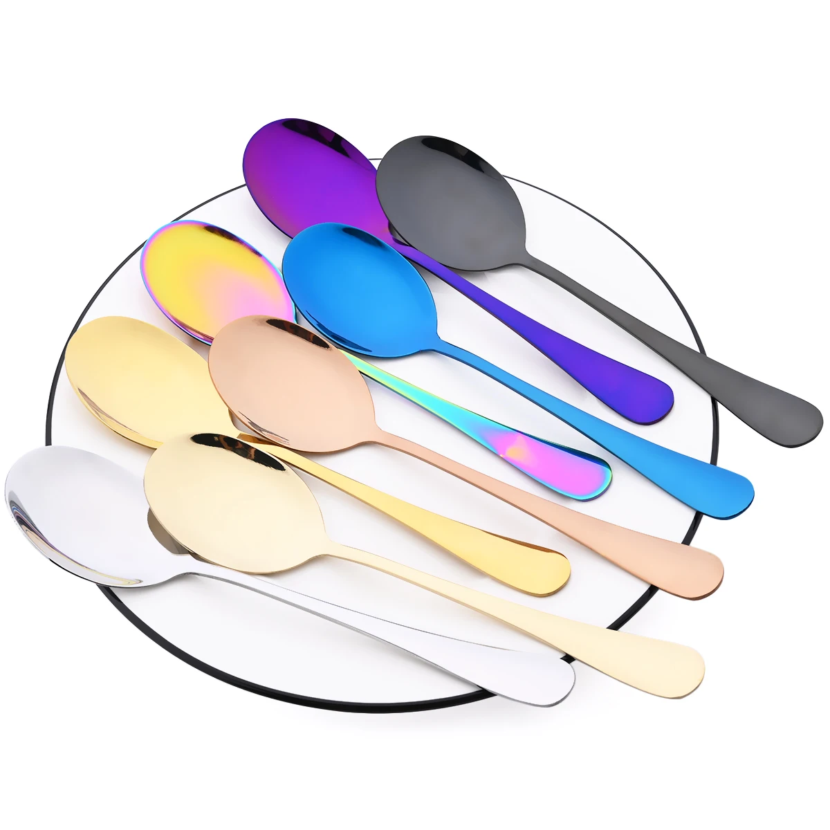 1 шт. зеркальная ложка для салата столовые приборы из нержавеющей стали