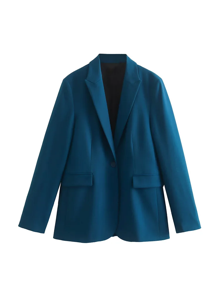 

PB&ZA2023Early spring new women's fashion lapel temperament with a hundred buttons decorated straight blazer2385707