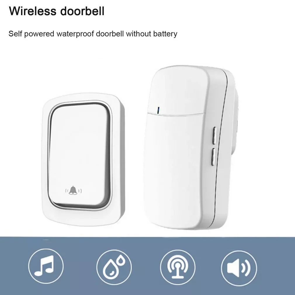 

New in Doorbell Self-Powered Outdoor IP68 Waterproof Door Bell 150m Long Wireless Distance 32 Songs Home Welcome Doorbell