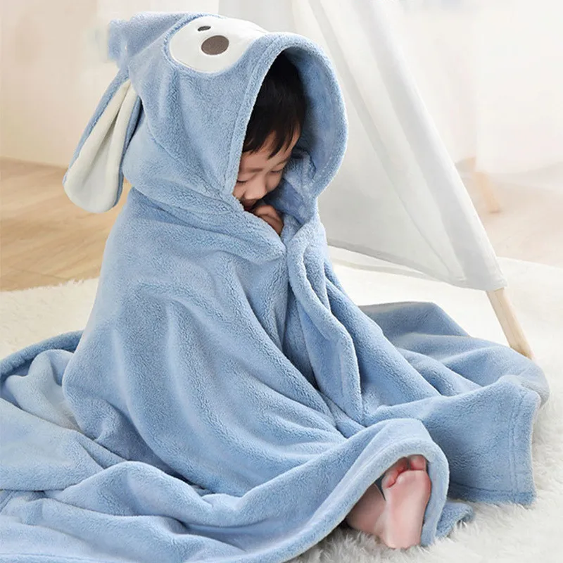 

Детский банный халат из 100% хлопка, весеннее банное полотенце с капюшоном в виде животного, 70*140 см, детское мультяшное одеяло