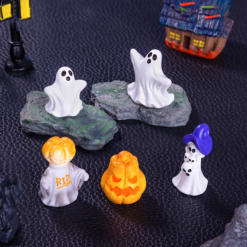Мини-фигурка тыквы и призрака из смолы |
