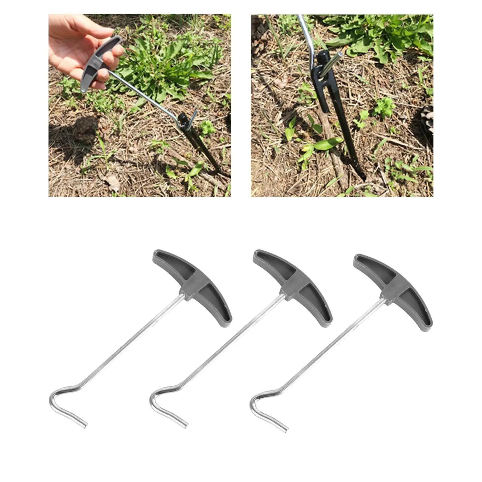 

Tent Peg Ground Hook Pullers Stakes Hook Remover Durable for Camping Awning