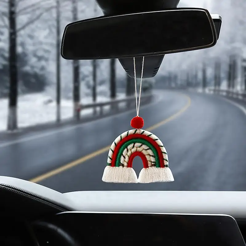 Бохо Радужный автомобильный шарм с кисточкой Мягкое автомобильное украшение