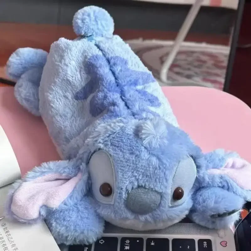 Пенал Disney Stitch Kawaii плюшевый пенал большая мультяшная емкость сумка для карандашей