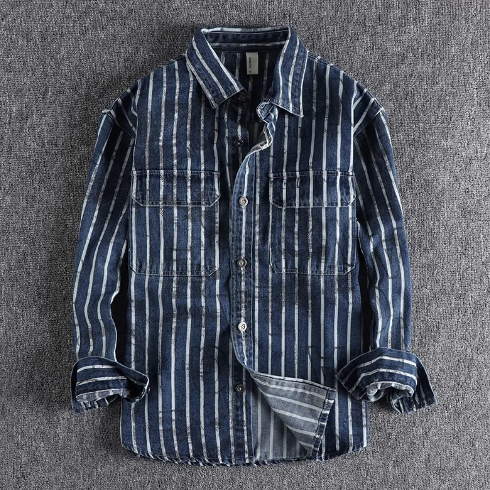 

Colorblock Denim Shirt - Stylish Fall Wear for Men