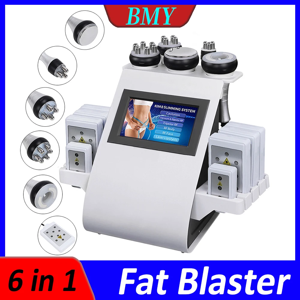 

6 In 1 Cavitation Machine UltrasonicMassager Vacuum Rf Radio Frequency Slimming Machine Removal Ultrasonic 40K Firm Skin Beauty