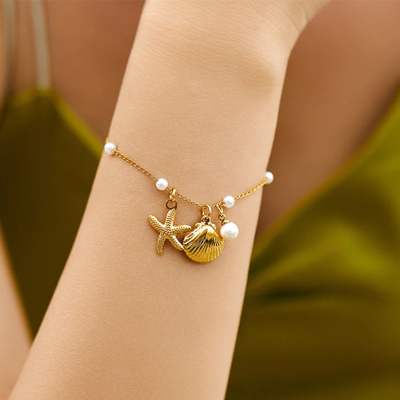 Дизайнерский Позолоченный Браслет Из Нержавеющей Стали Для Женщин С Подвеской В