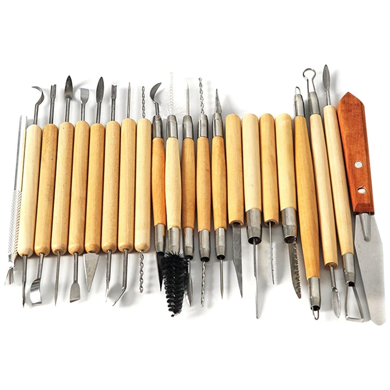 

Pottery Clay Sculpture Tools Carved Clay Knife 22 Piece Set Clay Tools Manual DIY Tools
