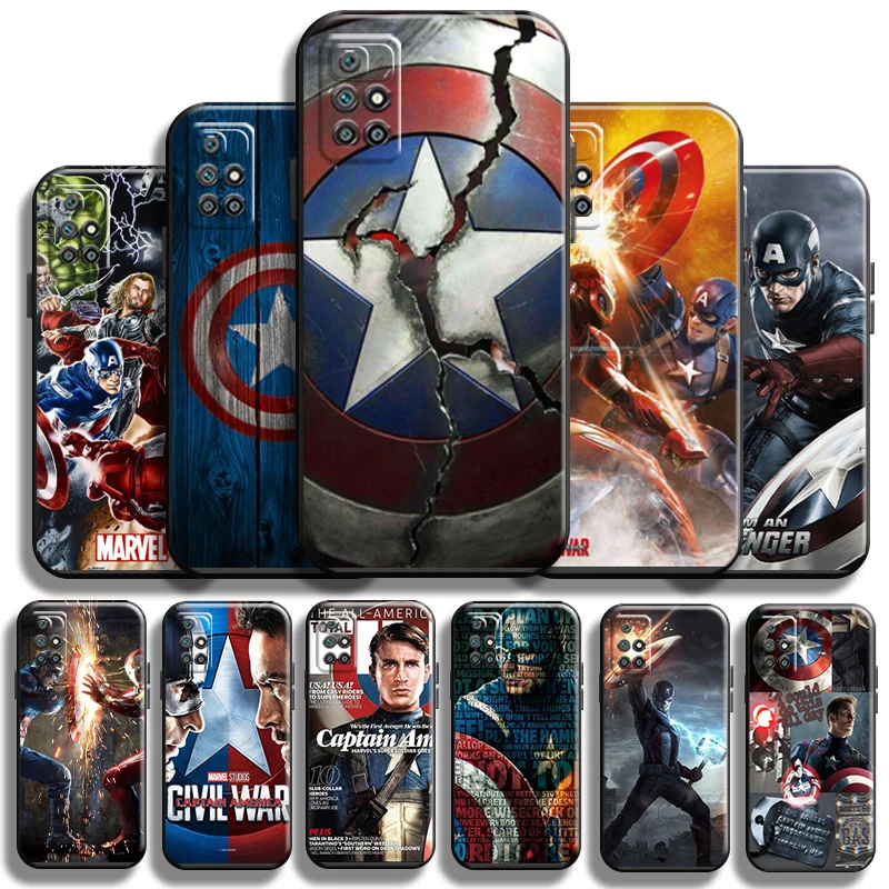 

Avengers Captain America For Xiaomi Redmi 10 Phone Case Cover TPU Cases Coque Funda Liquid Silicon Shockproof Soft