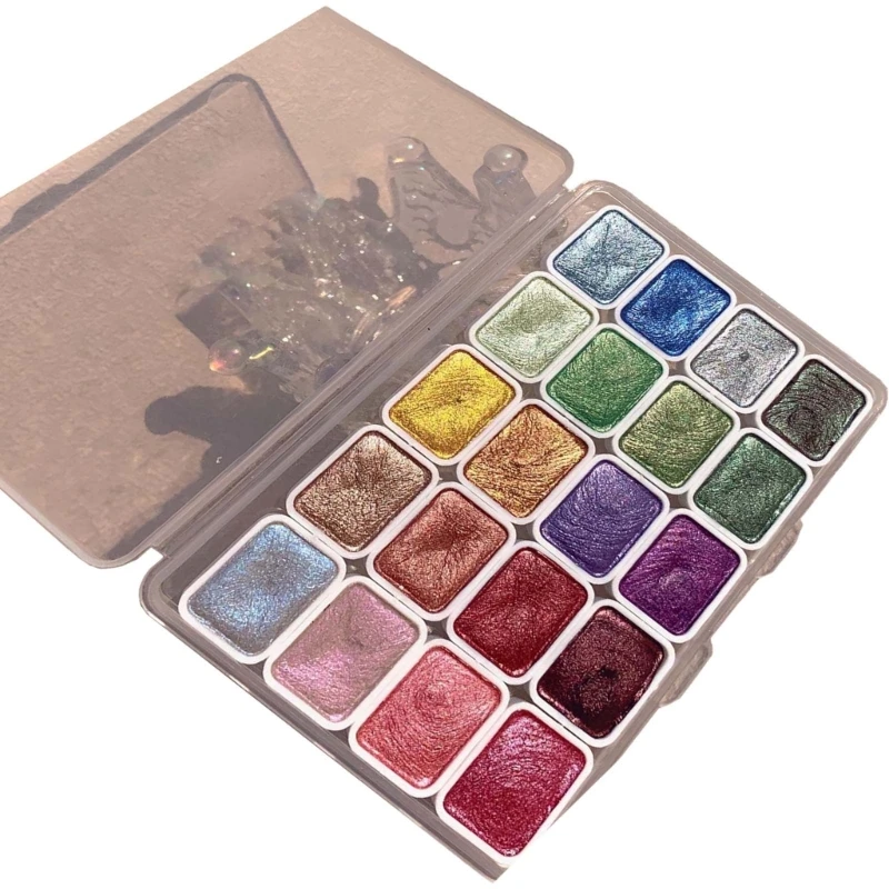 20 цветов блестящие акварельные краски профессиональный набор художников для