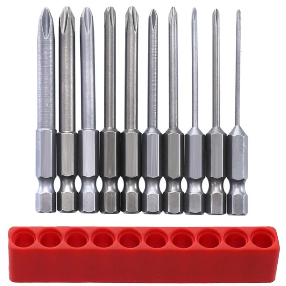 

10PCS 65mm Magnetic 1/4inch Hex Electric Cross Screwdriver Bits With Holder PH00 PH0 PH1 PH2 Alloy Steel Screwdriver