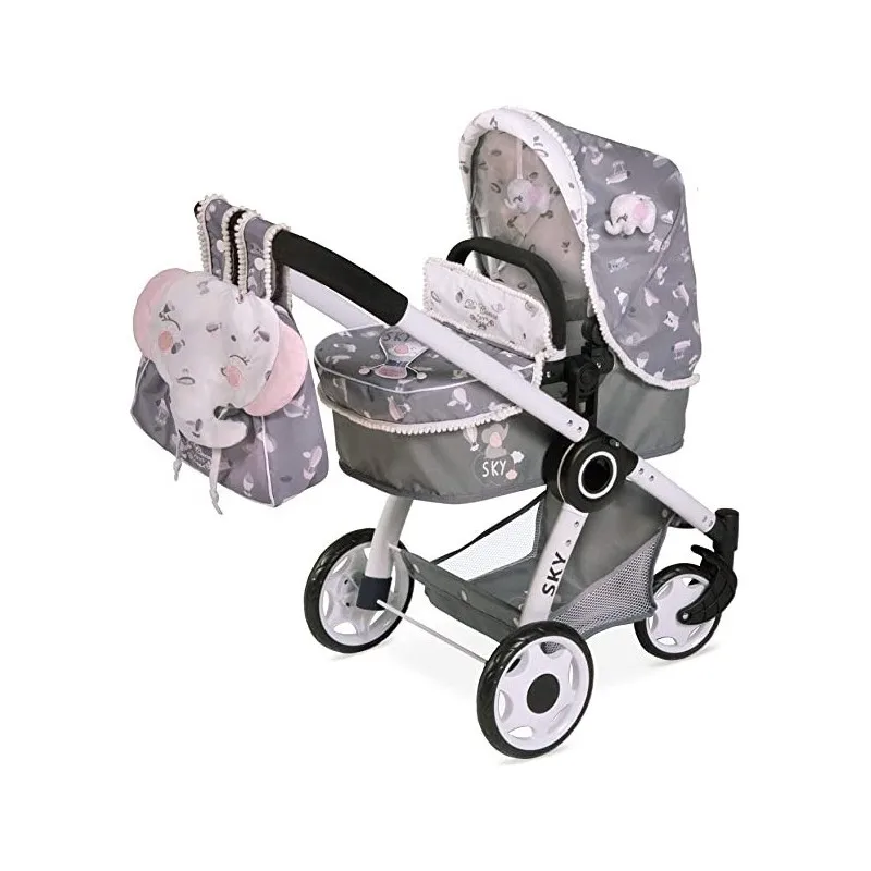 Preço Carro Boneca Sky 3x1 Xl 70x41x62cm Mochila E Travesseiro Incluído.