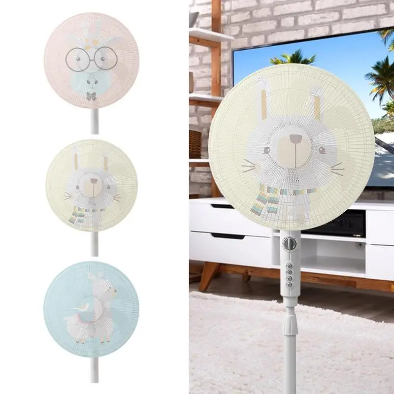 

Electric Fan Protective Cover Cute Animal Fan Safety Protection Cover 16in Anti-Pinch Hand Electric Fan Cover Summer Washable