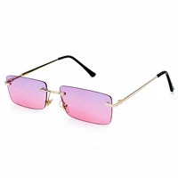 luxury brand rectangle ladies sunglasses women 2022 rimless square polarized sun glasses for ladies zonnebril dames vrouwen bril