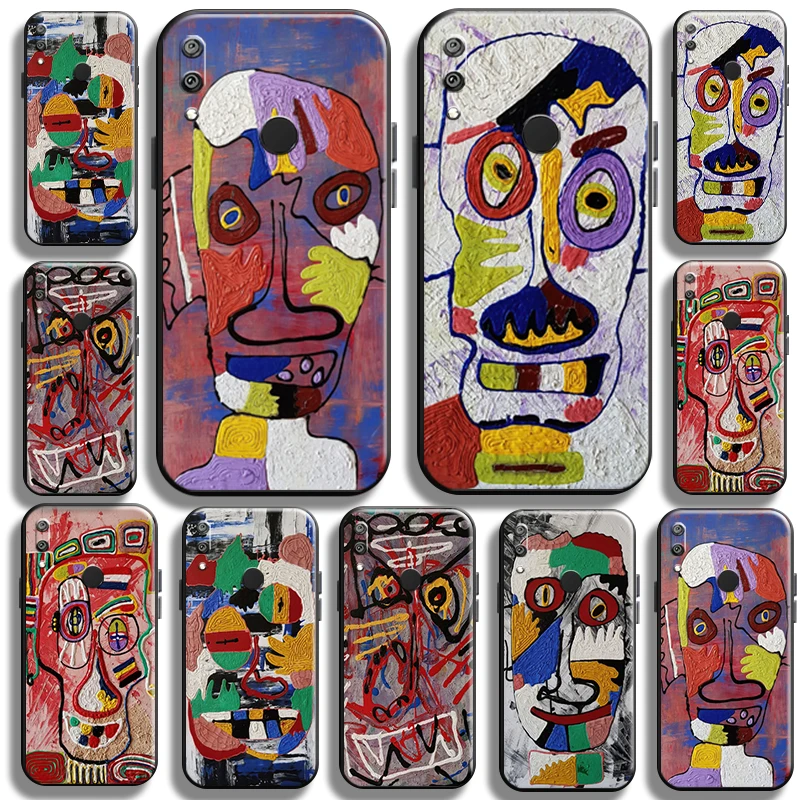 

Abstract Art Graffiti Painting for Huawei Y7 Y6 2019 Y6P Y7P 2020 Y7S Phone Case full Protection Shockproof Liquid Silicon
