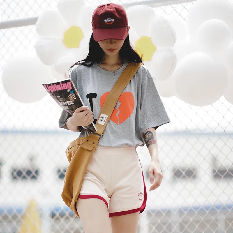 Maden Women's American Retro Casual Versatile Sports Shorts BM Style 2023 Summer Letter Printing Slim High Waist Hot Pants