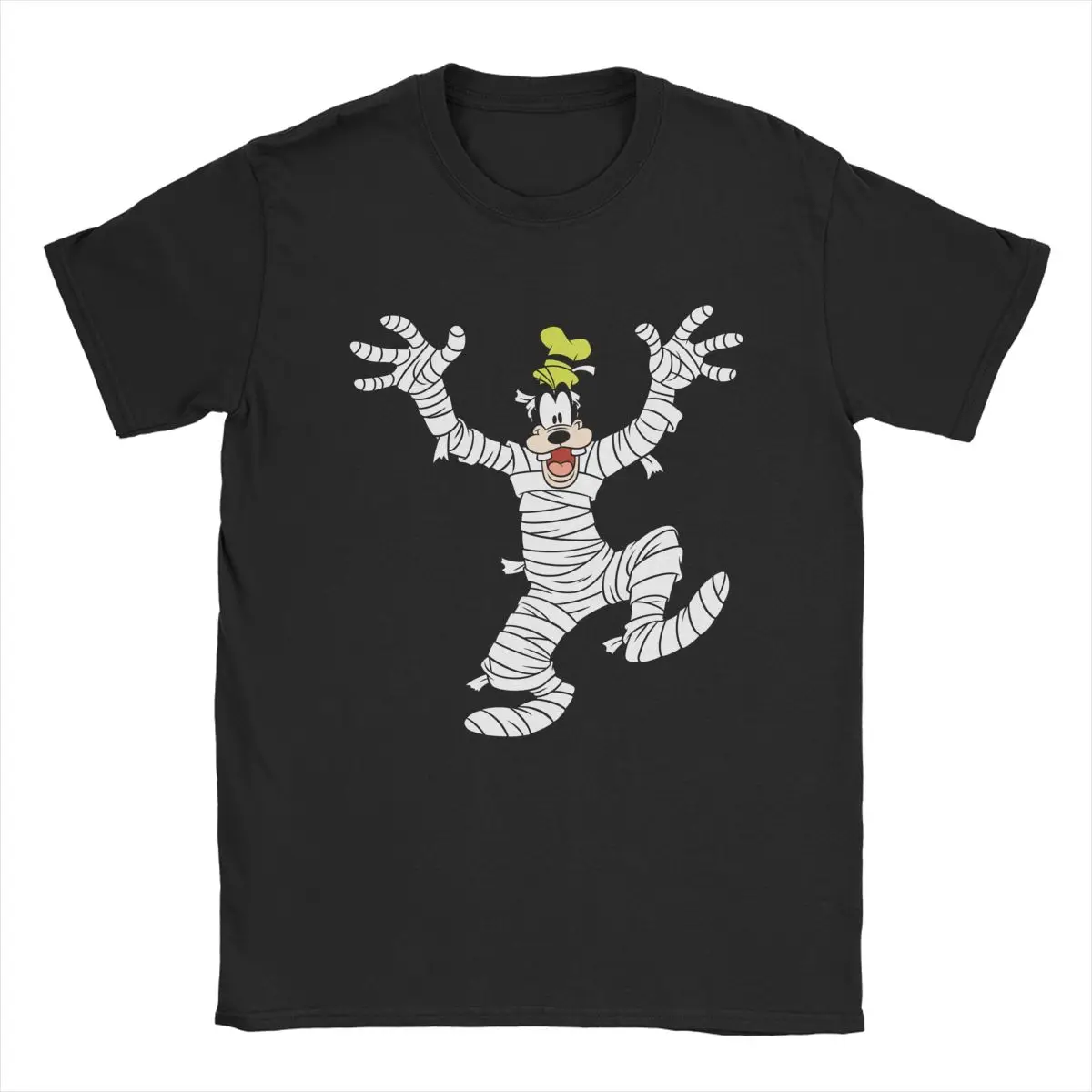 Men's T-Shirt Disney Halloween Mummy Goofy Novelty Pure Cotton Tee Shirt Short Sleeve T Shirt O Neck Clothes 4XL 5XL 6XL