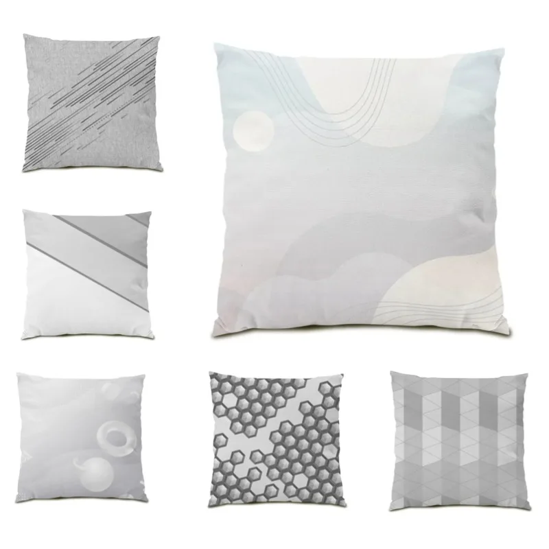 

Geometric Color Striped Polyester Linen Pillow Case Square Cushion Cover for Living Room Decoration Cojines 45x45 DF1515