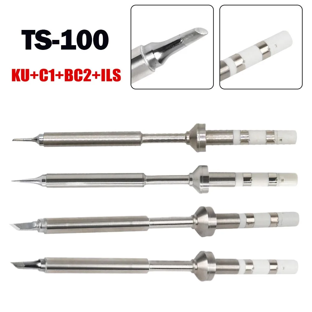 

4 шт., сменные наконечники для паяльника TS100
