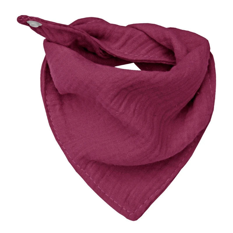 

Newborn Solid Color Absorbent Snap Bibs Triangle Scarf Baby Feeding Drool Bib