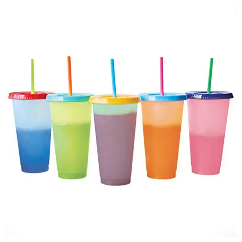 

Temperature Magical Color Change Cups Colorful Cold Water Color Changing Sport Cup Mug Water Bottles With Straws