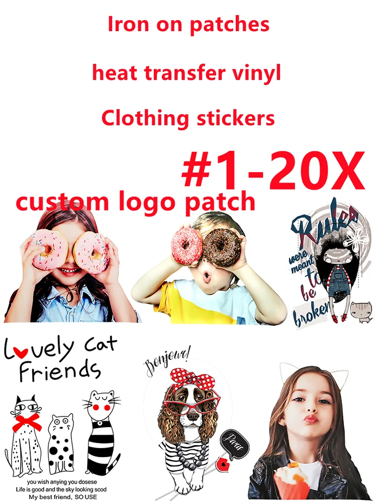 

Hot sale custom brand logo Clothing patches Applique for clothes vinyl stickers