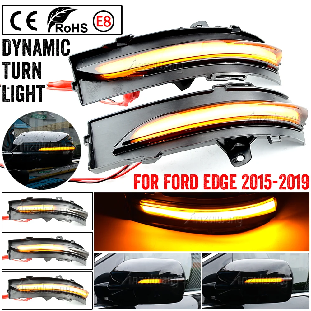 

LED Dynamic Turn Signal Sequential Light Rearview Flashing Side Mirror Lamp Car Facelift For Ford EDGE 2015 2016 2017 2018 2019