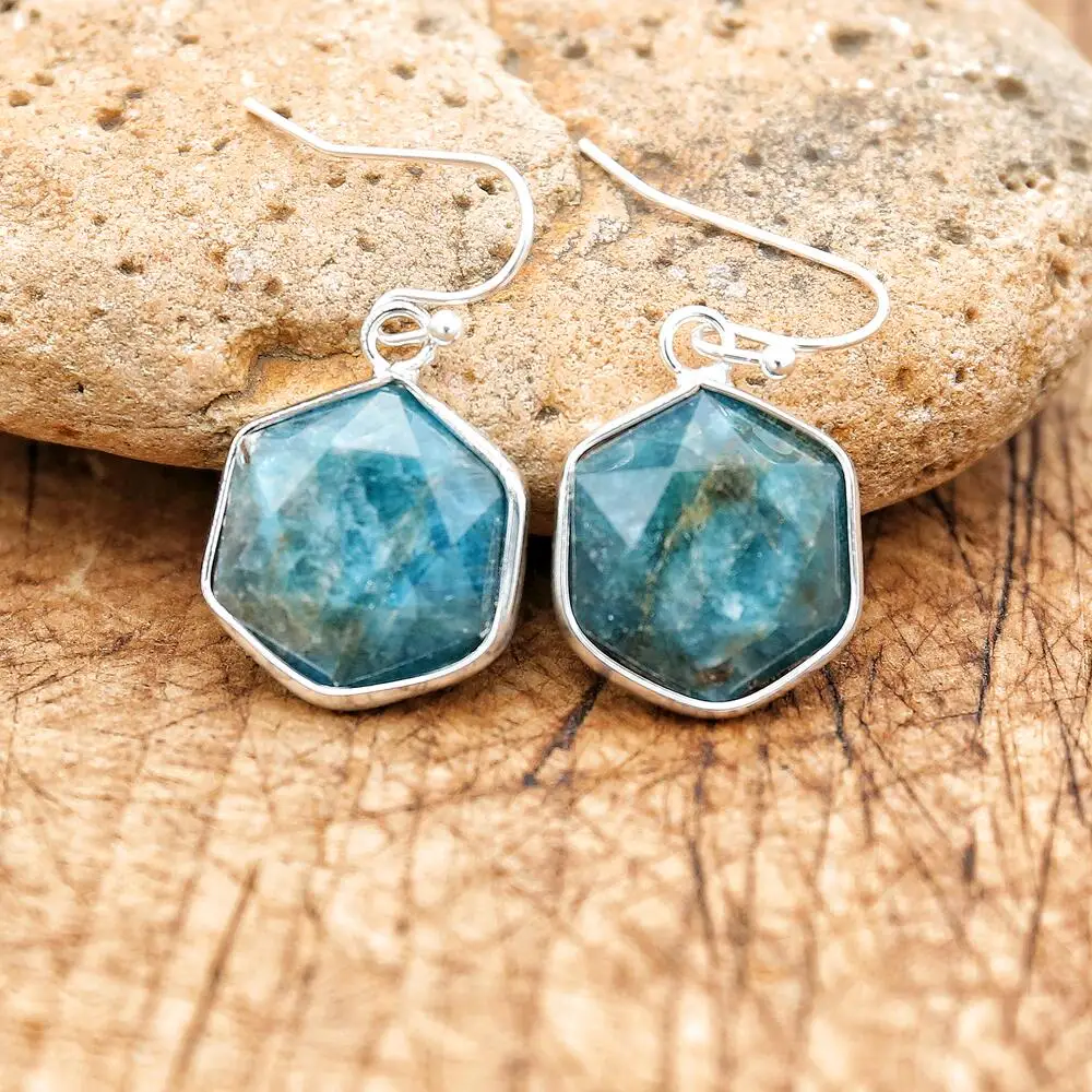 

Серьги-подвески из Лабрадорита, апатита, родонита, смелые модные серьги с натуральными камнями, роскошные дизайнерские геометрические женские серьги, ювелирные изделия