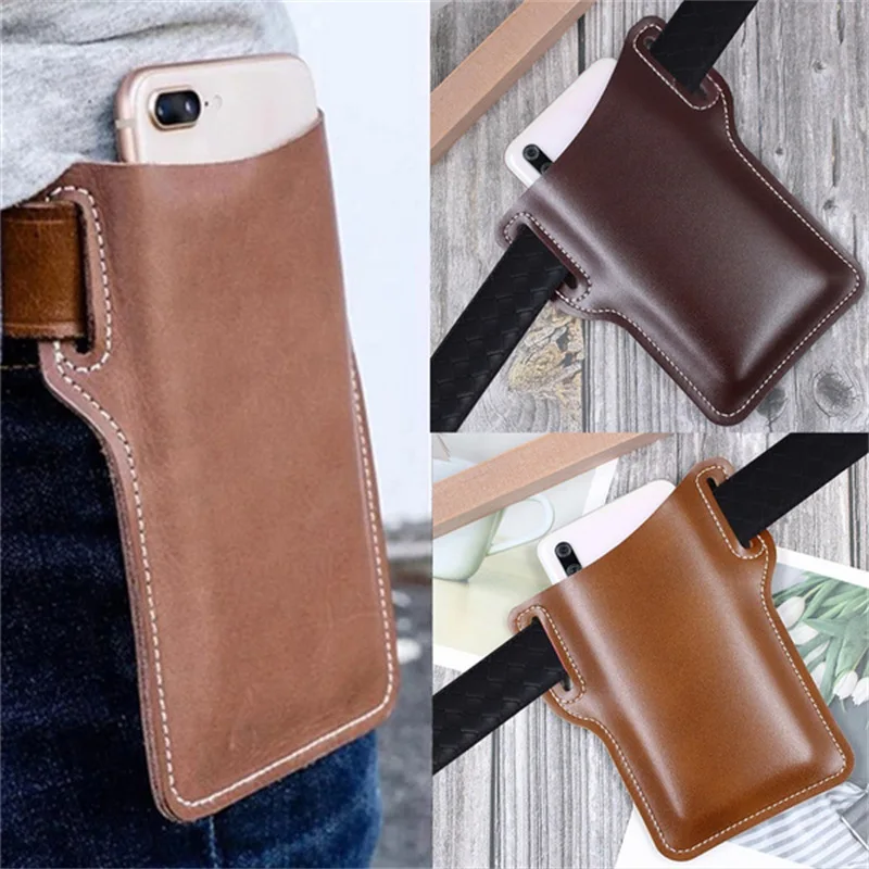 

Men Cellphone Loop Holster Case Belt Waist Bag Props Leather Purse Phone Wallet Outdoor Mobile Phone Bag Holder Running Bag