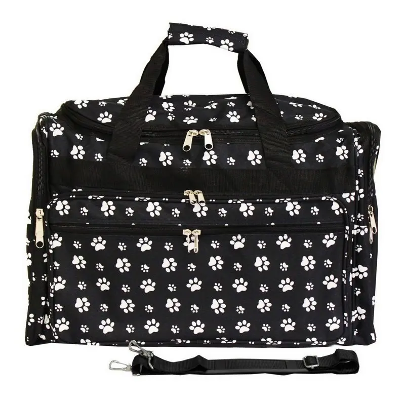 Animal Prints 19-inch Duffel Bag, Black White Elephant