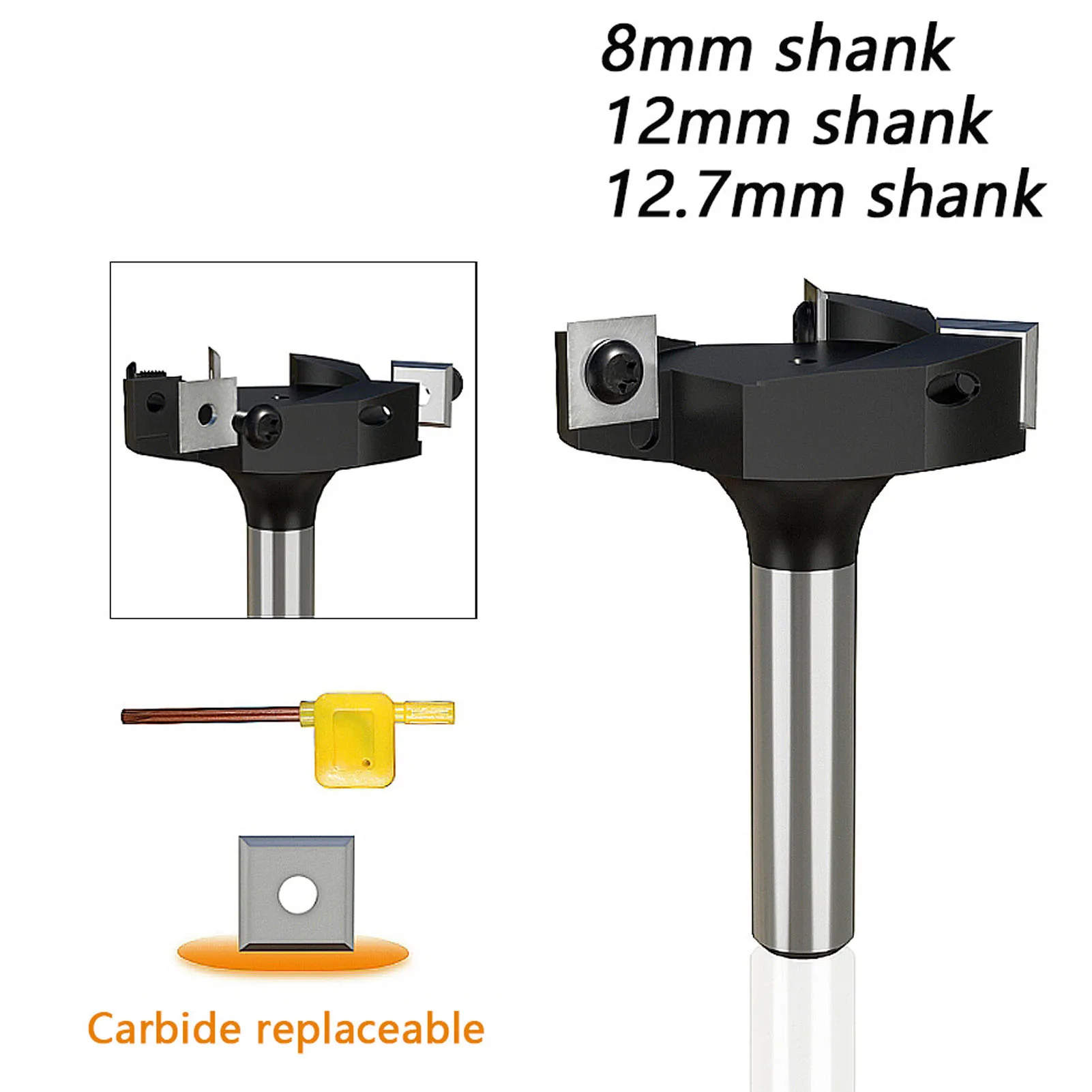 Вставьте фрезу для спойлерной доски с хвостовиком 8 мм длиной 1-1/4 дюйма режущую 3
