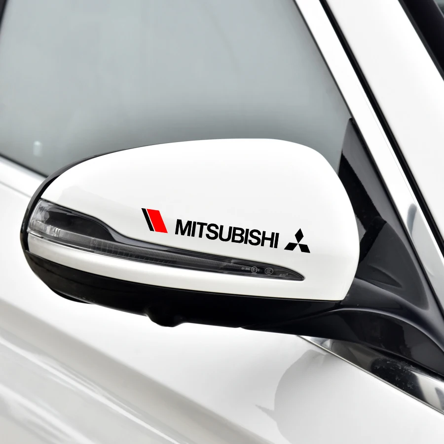 

4PCS Car Door Handle Sticker Creative Rear View Mirror Stickers Body Decal For Mitsubishi ASX Lancer EX Pajero Outlander L200