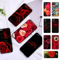 fhnblj bright red roses flowers phone case for iphone 11 12 13 mini pro xs max 8 7 6 6s plus x 5s se 2020 xr case
