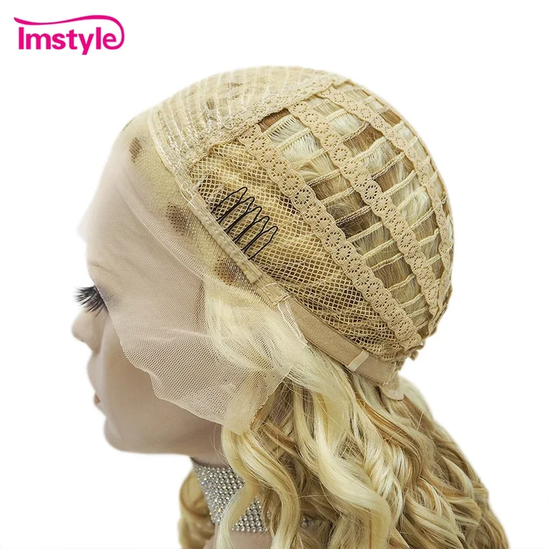Парик Imstyle Синтетический на сетке спереди смешанные светлые и золотые вьющиеся