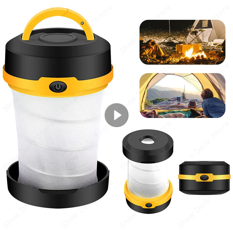 

Портативный складной светильник для кемпинга, уличный фонарь для приключений, мягсветильник выдвижной светильник, перезаряжаемый ночсвет...