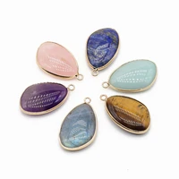 natural stone agates pendants water drop amethysts turquoise onyx for jewelry making diy women necklace party girl gifts