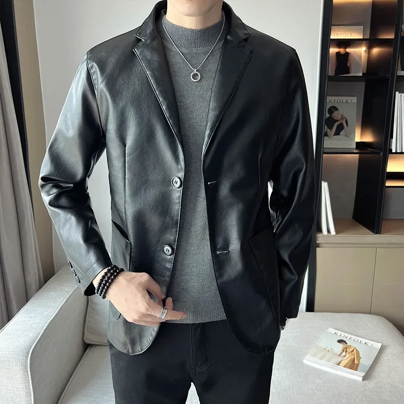 2024 новый трансграничный осенне-зимний мужской костюм куртка из искусственной