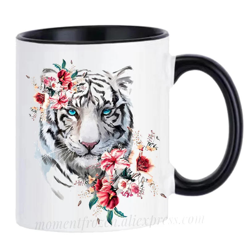 Lion Mugs Tiger Cups Owl Coffeeware Leopard Drink Tea Otter Coffee Drinkware Cat Tableware Mom Dad Friends Gifts Fox Wolf Mugen