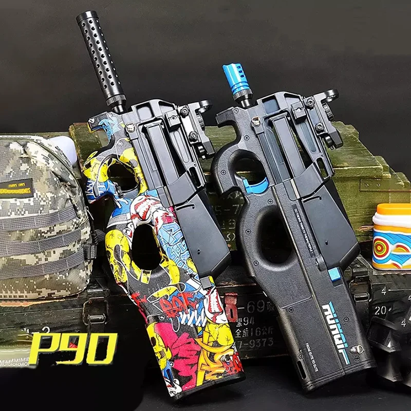 

P90 Toy Guns Weapon Water Gel Blaster Bullet Gun Outdoor Activities CS Game Electric Paintball Pistol Toys For Children Adults
