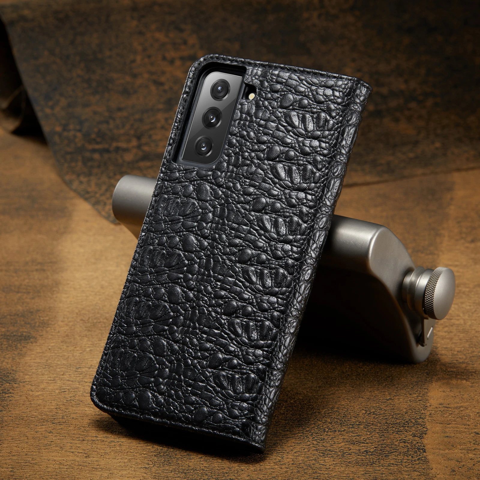 

Genuine Leather Phone Case for Samsung S22 Ultra S22 Plus Luxury Crocodile Grain Cowhide Magnetic Card Cover Galaxy S22 Fundas
