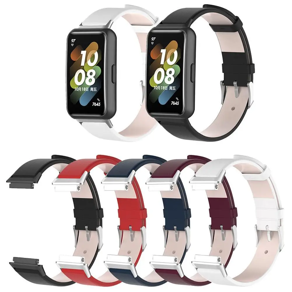

Кожаный ремешок, мягкий ремешок для часов Huawei Band7 Honor Band 7, умные аксессуары, сменный Браслет, носимые устройства