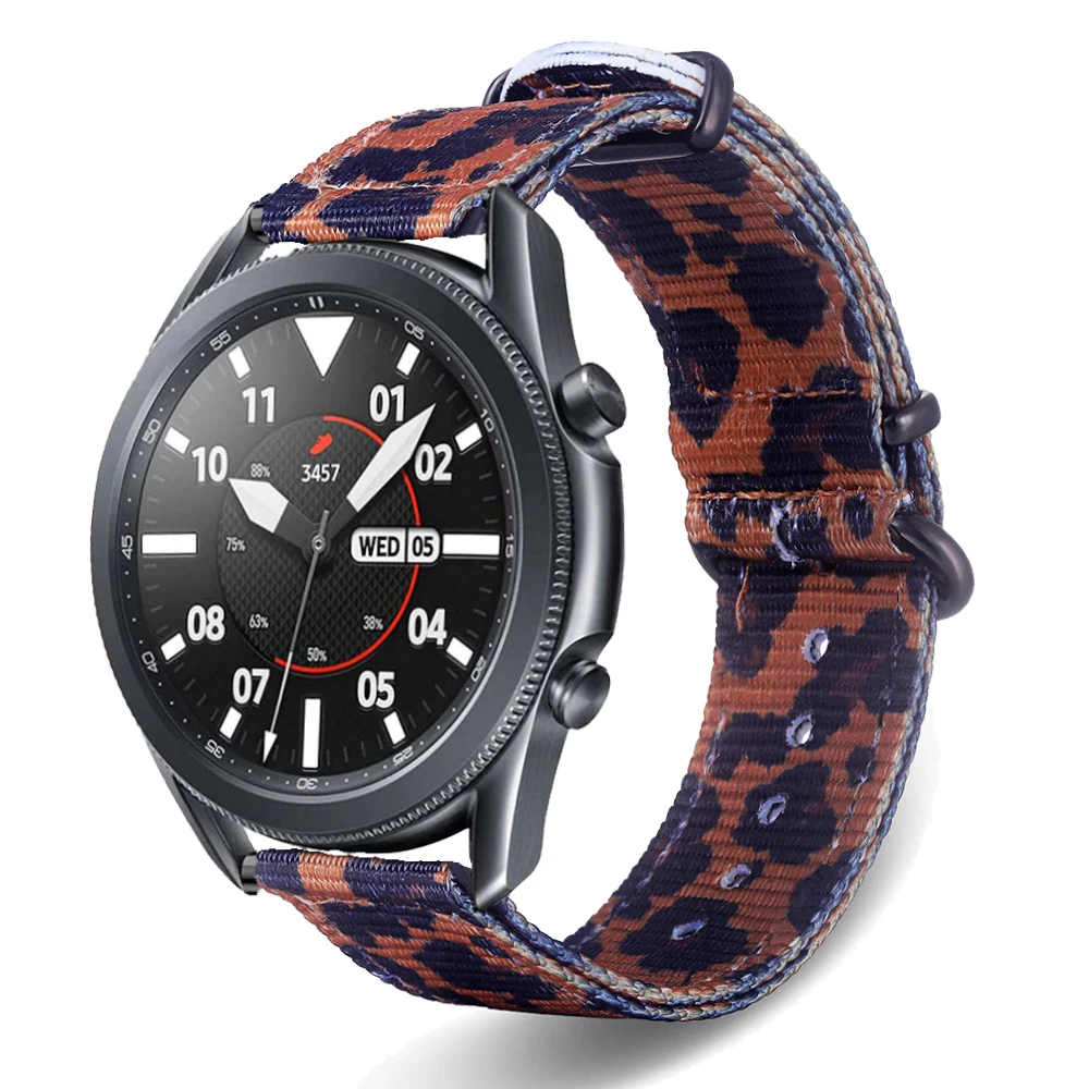 

Ремешок нейлоновый для Samsung Gear S3 Galaxy 46 мм Huawei GT Ticwatch, черный совместимый браслет, 22 мм